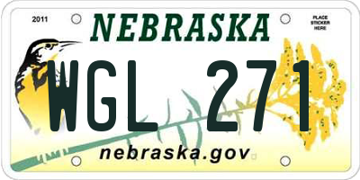 NE license plate WGL271