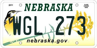 NE license plate WGL273