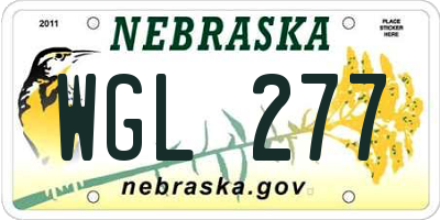NE license plate WGL277