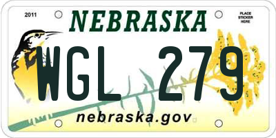 NE license plate WGL279