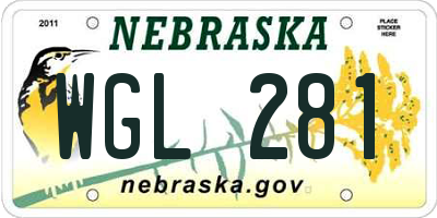 NE license plate WGL281