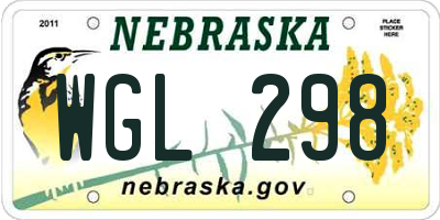 NE license plate WGL298