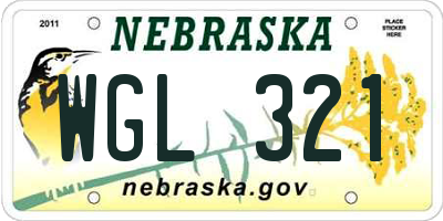 NE license plate WGL321