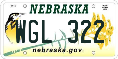 NE license plate WGL322