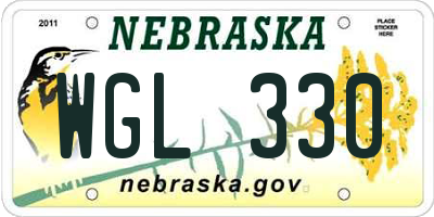 NE license plate WGL330