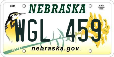 NE license plate WGL459