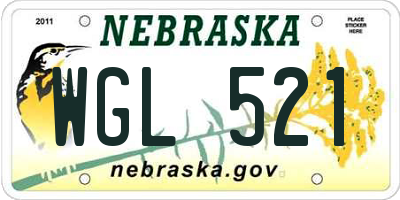 NE license plate WGL521