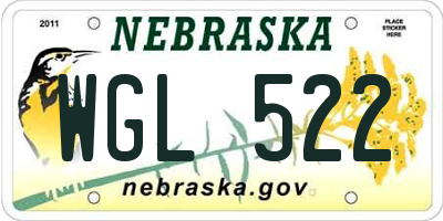 NE license plate WGL522