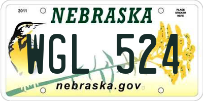 NE license plate WGL524