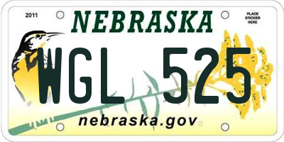 NE license plate WGL525