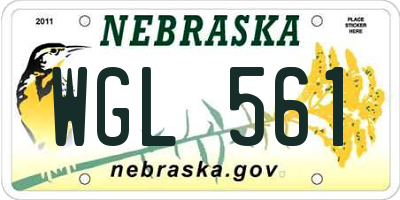 NE license plate WGL561