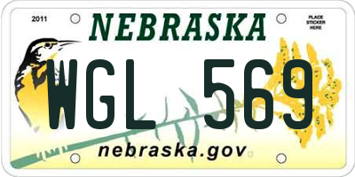 NE license plate WGL569