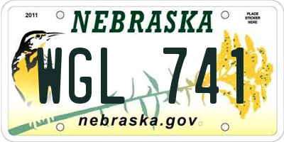NE license plate WGL741