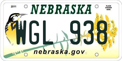 NE license plate WGL938