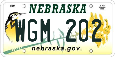 NE license plate WGM202