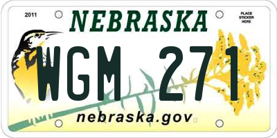 NE license plate WGM271