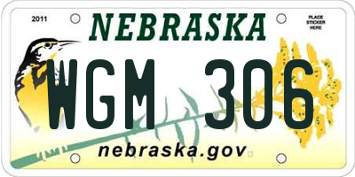 NE license plate WGM306