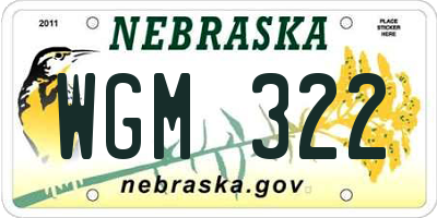 NE license plate WGM322