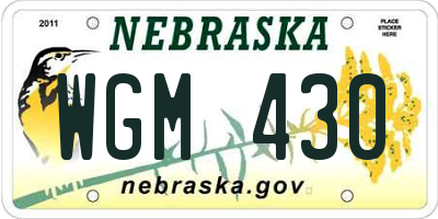 NE license plate WGM430