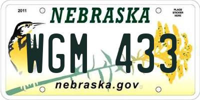 NE license plate WGM433
