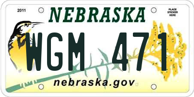NE license plate WGM471