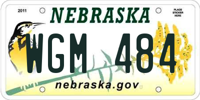 NE license plate WGM484