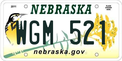 NE license plate WGM521