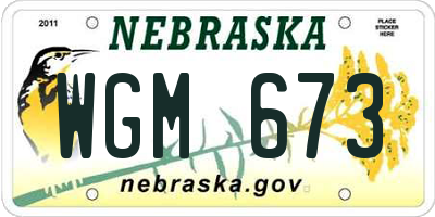 NE license plate WGM673