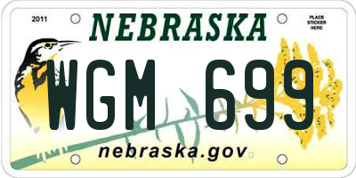 NE license plate WGM699