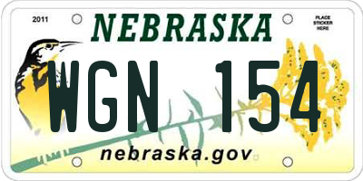 NE license plate WGN154