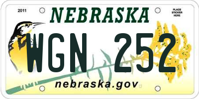 NE license plate WGN252