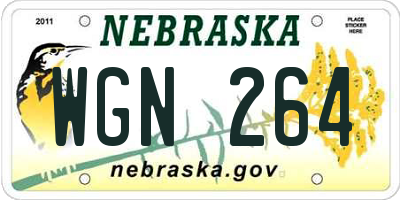 NE license plate WGN264