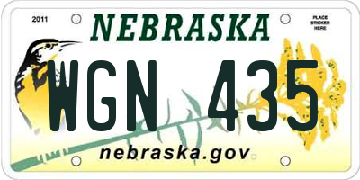 NE license plate WGN435