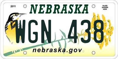 NE license plate WGN438