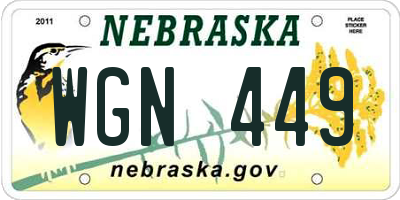 NE license plate WGN449