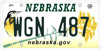 NE license plate WGN487