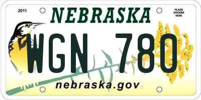 NE license plate WGN780