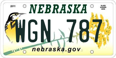 NE license plate WGN787