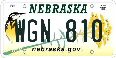 NE license plate WGN810