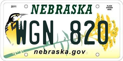 NE license plate WGN820