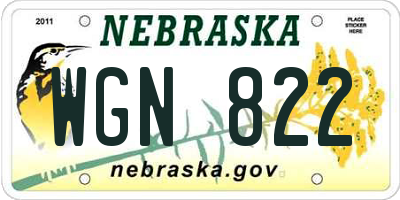 NE license plate WGN822
