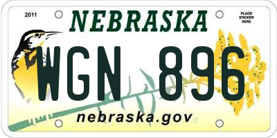 NE license plate WGN896