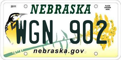 NE license plate WGN902