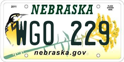 NE license plate WGO229
