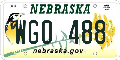 NE license plate WGO488