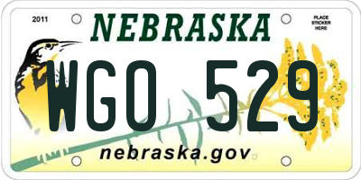 NE license plate WGO529