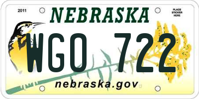 NE license plate WGO722