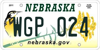 NE license plate WGP024