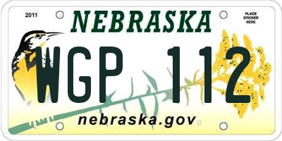 NE license plate WGP112