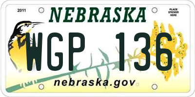 NE license plate WGP136